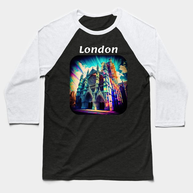 Westminster Abbey v1 Baseball T-Shirt by AI-datamancer